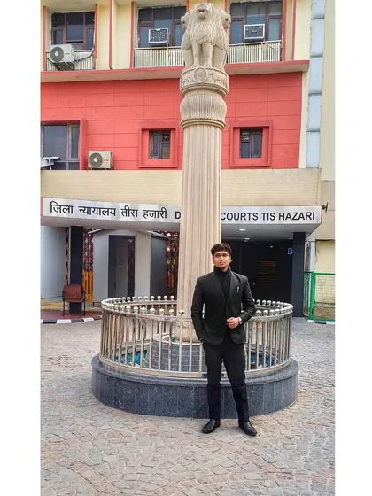 At the Tis Hazari Courts, the heart of Delhi's legal battles. I am equally comfortable fighting in the trenches of the district courts as I am in the highest court.