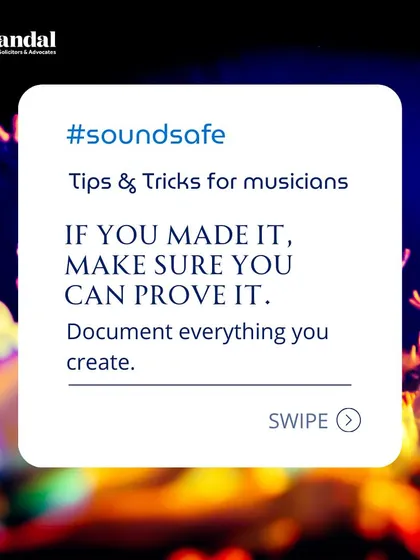 Our second #SoundSafe tip for musicians: If you made it, make sure you can prove it. Document everything you create to protect your ownership.