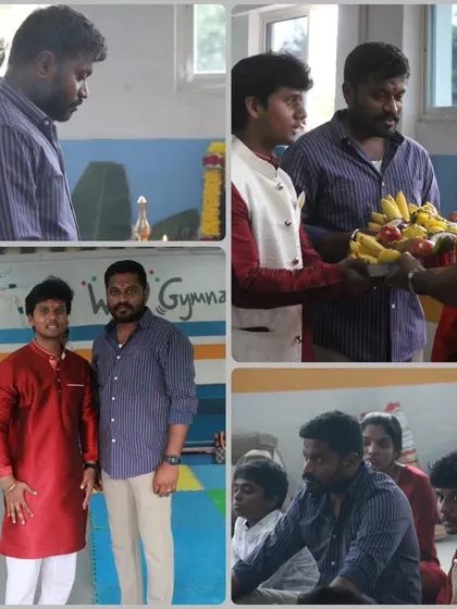 Our directors participating in the Ayudha Pooja ceremony. We believe in seeking blessings for the prosperity and well-being of our entire academy.