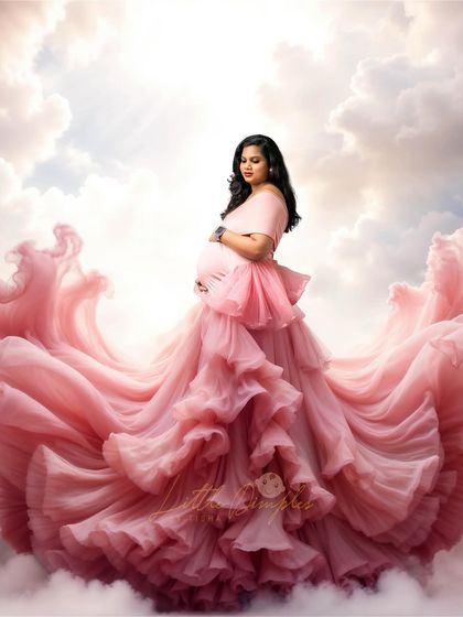 Floating on a cloud of pink tulle. This is a perfect example of how we can use my collection of gowns and creative edits to make you feel like you're in a fairytale.