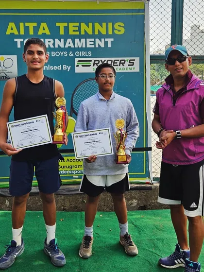 Work hard, and the results will follow. Our young players with their trophies at an AITA tournament.