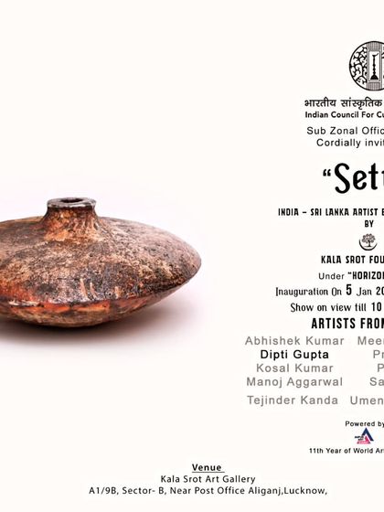 An invitation to "Setu," an India-Sri Lanka artist exchange exhibition where my work was featured. This event was a wonderful opportunity to connect with artists across borders.