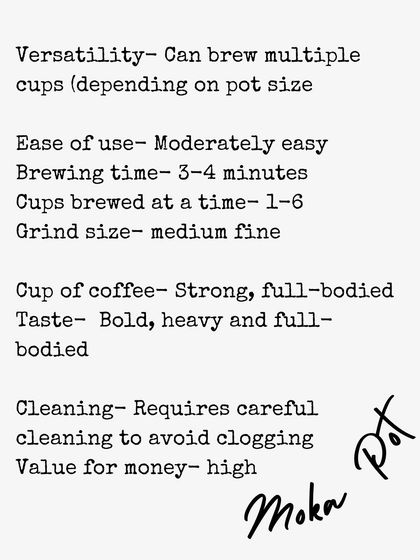 A quick guide to the Moka pot. This stovetop brewer is known for producing a strong, full-bodied, espresso-like coffee.