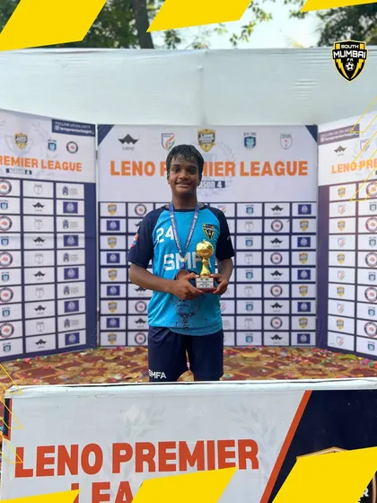 Aryan Dalvi with his Top Player Nominee Award. This recognition, powered by community votes, shows the strong support system within our SMFA family.