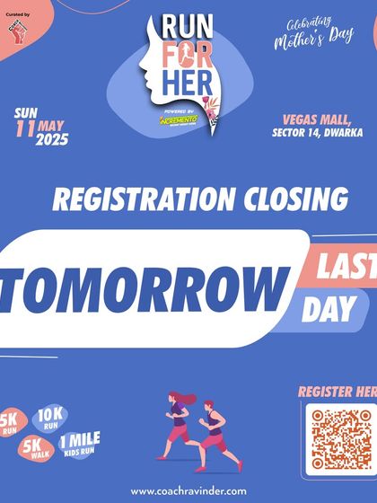Registration for Run For Her closes tomorrow. Your final chance to be part of this special event.