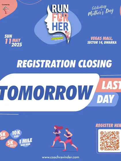 Registration for Run For Her closes tomorrow. Your final chance to be part of this special event.
