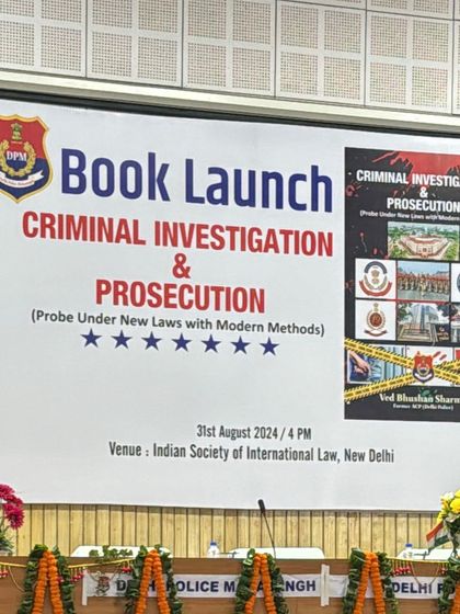 A photo from a prestigious book launch on the new criminal laws. Being part of discussions on criminal investigation and prosecution with top legal and parliamentary minds is essential to staying at the forefront of my field.