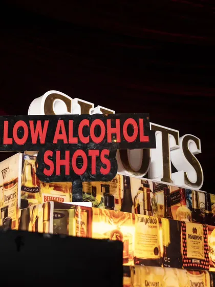 We make sure everyone can join the fun. Our bar setups often include a dedicated section for low alcohol shots, so all guests can enjoy the experience.