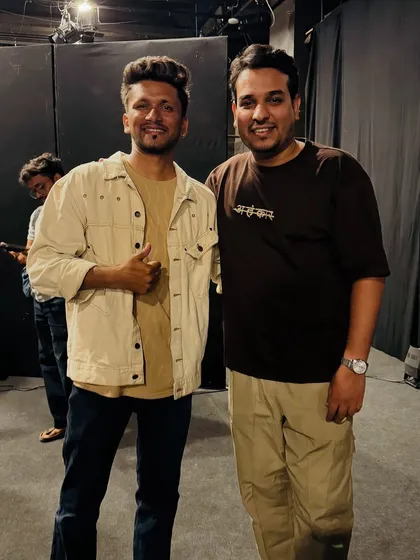 With fellow comedian Sushant Ghadge at the Marathi Legends show.