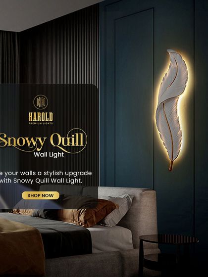 The Snowy Quill Wall Light gives your walls a stylish, organic upgrade. This feather-shaped light provides a soft, backlit glow, adding a touch of artistic flair to a bedroom or hallway.