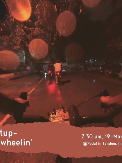 An announcement for one of our 'Freewheelin' night rides. This point-of-view shot captures the unique feeling of cycling through the city after dark.