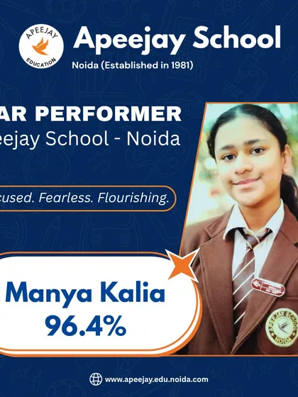 We congratulate Manya Kalia of Class 8 for her excellent score of 96.4%. Her journey reminds us that success is built one chapter and one revision at a time.