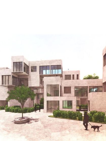 A render of our social housing project in Ayodhya. The design focuses on creating community-oriented living spaces with interconnected courtyards and shared public areas, moving beyond typical housing blocks.