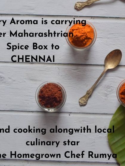 Carrying my Maharashtrian spice box all the way to Chennai! For this pop-up, I brought all my homemade masalas to cook alongside a local chef and give Chennai an authentic taste of my cuisine.
