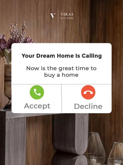 Your dream home is calling, and now is a great time to buy. This playful graphic is a call to action for anyone considering investing in a luxury property.