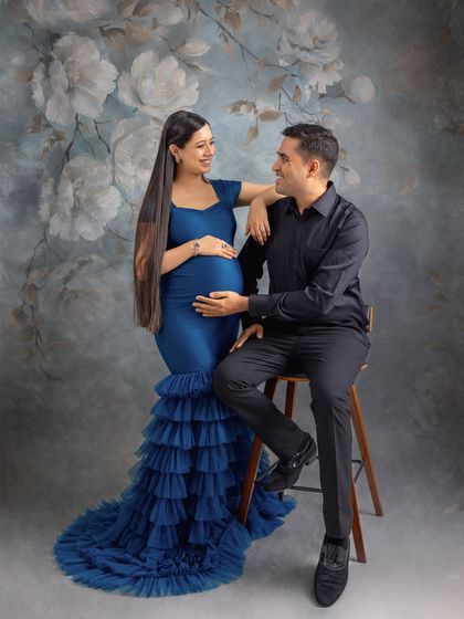 A relaxed and interactive pose that feels natural and showcases the couple's easy chemistry.