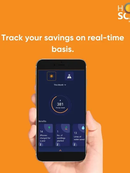 Track your savings in real-time with the HomeScape app, which quantifies your benefits in relatable terms like the number of phones charged or trees planted.