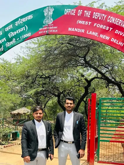 On-site at the Office of the Deputy Conservator of Forest in New Delhi. My practice isn't confined to courtrooms; it includes handling administrative law matters directly at government departments to ensure thorough case preparation.