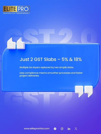 A breakdown of the simplified GST 2.0 slabs. We explain how less compliance means smoother processes and faster project deliveries, benefiting both developers and homebuyers.