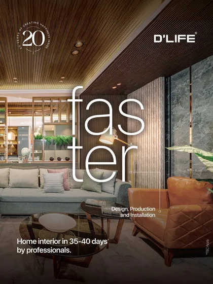 I deliver home interiors faster, with design, production, and installation completed by professionals in just 35-40 days, without compromising on quality.