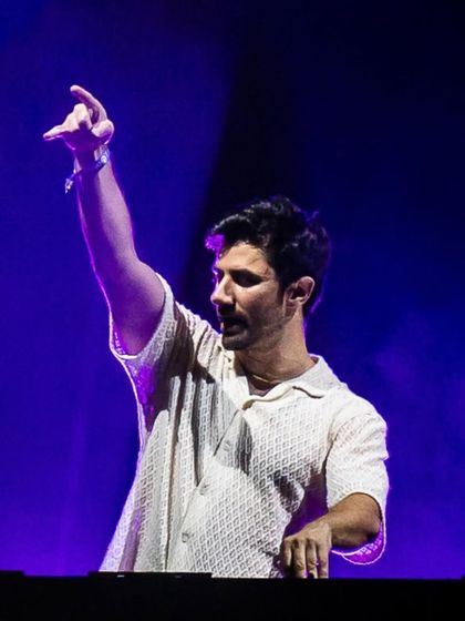 A clear shot of KSHMR at the decks during his festival performance.