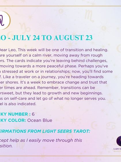 A weekly message for my dear Leo about transition and healing. This reading indicates you are moving away from challenges and towards a more peaceful phase.