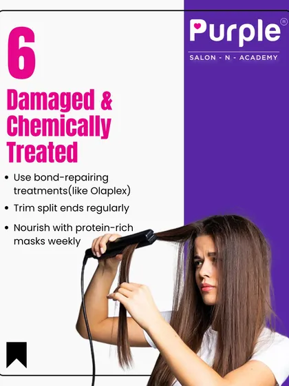 If your hair is damaged or chemically treated, use bond-repairing treatments and get regular trims to remove split ends. Nourish your hair with protein-rich masks weekly to restore its strength.