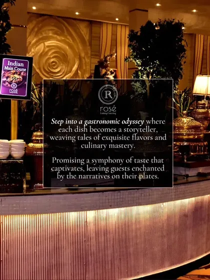 Step into a gastronomic odyssey where each dish becomes a storyteller. This image of our curved, illuminated buffet counter invites guests to experience a symphony of taste.