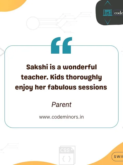 A parent describes my sessions as "fabulous" and mentions how much her kids enjoy them. This kind of positive feedback fuels my passion for teaching and creating high-quality coding education.
