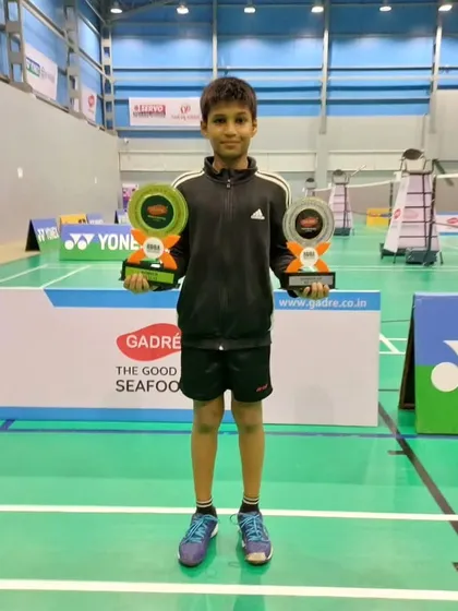 Another shot of our champion Mayuresh with his trophies from the state-level tournament in Ratnagiri.