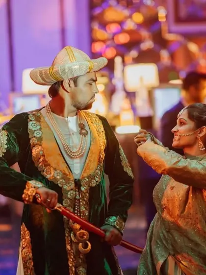 A close-up of the costumed dancers from a Bollywood-themed entry, showing the attention to detail in our production and costume planning.