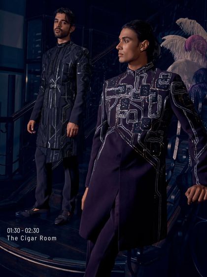 This velvet masterpiece is a quiet rebellion. It is structured yet fluid, classic yet unmissable, a look I designed for the man who plays the long game.