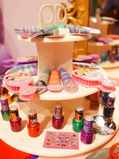 We can even provide themed party favors and activities, like this princess nail polish and brush set, for a little pampering session.