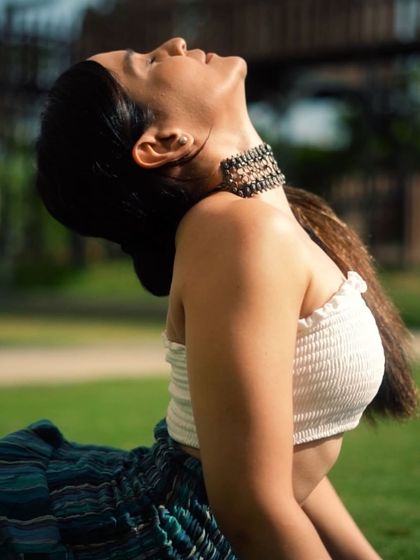 Divine intervention. A moment of looking up, feeling a connection to something greater than myself during a gentle Bhujangasana (Cobra Pose).