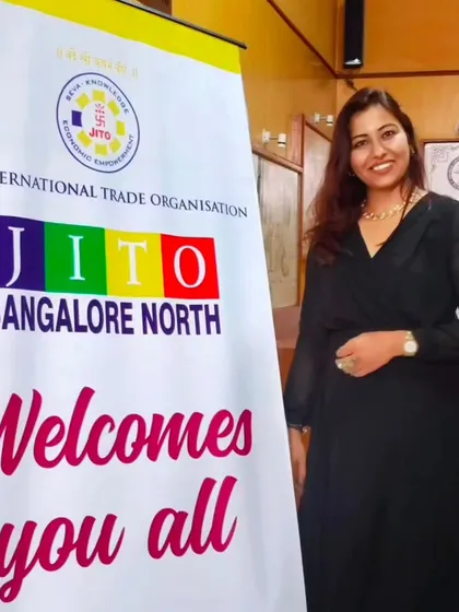 Standing proudly by the JITO Bangalore North banner. It was a privilege to be invited as a panelist to share my professional experience.