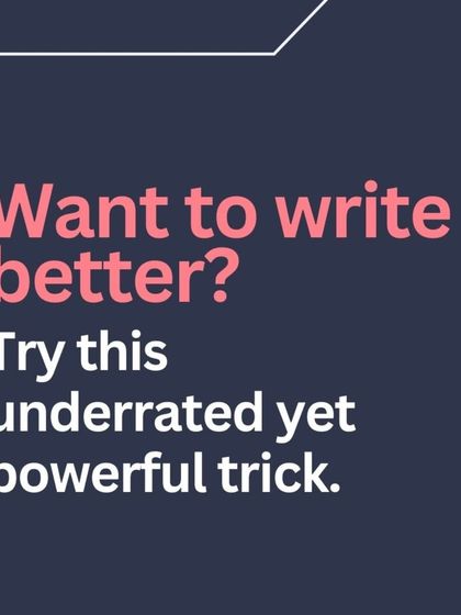 Want to write better? Try this underrated trick: literally copy good writing. Spend 20 minutes rewriting a passage from a book you admire. You'll subconsciously absorb the author's style, rhythm, and voice.
