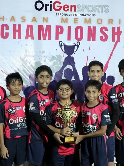 The winners and runners-up of the Under 15 category at the Hasan Memorial Championship 2023.
