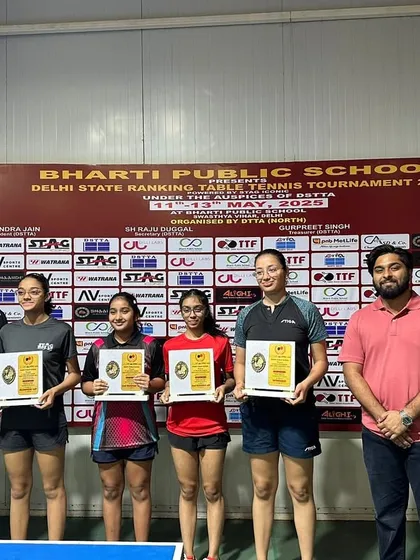 Our coach with the U-17 girls' medalists, a proud moment reflecting the strong bond between our players and their mentors.