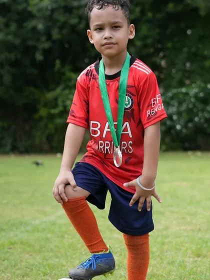 Kian's confident stance reflects his team first attitude and the power he brings to every game. The future is bright for this young star.