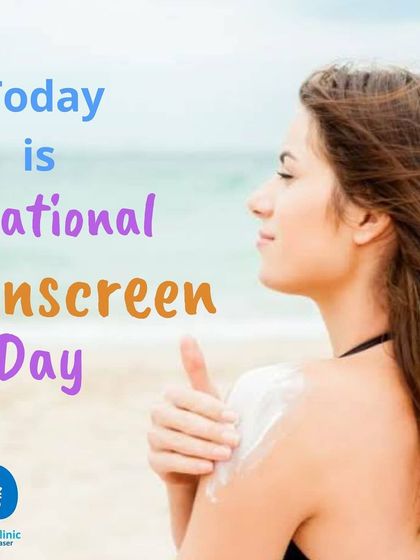 Celebrating National Sunscreen Day with a reminder to apply sunscreen correctly. Always choose a broad spectrum SPF 30 or higher and reapply it regularly.