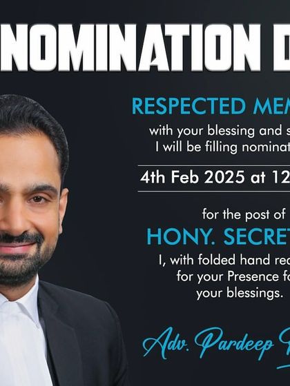 Announcing my nomination for the post of Honorary Secretary. Your presence and blessings are my greatest source of strength on this journey of service.