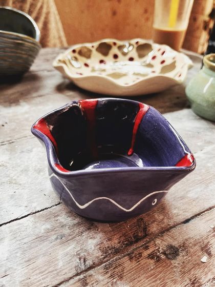 Look at this absolutely beautiful collection from two students who just completed their beginner's course. From a quirky coiled mug to patterned plates and wheel-thrown bowls, their creativity and joy shine through each piece.