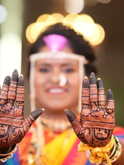 Stain game strong. This close-up shot shows the incredible depth of color you can achieve with my organic henna, perfect for showing off on your big day.