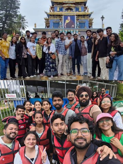 More moments from Coorg, featuring a visit to the Golden Temple and a fun coracle ride with the group. Our itineraries include a mix of cultural sights and adventure activities.