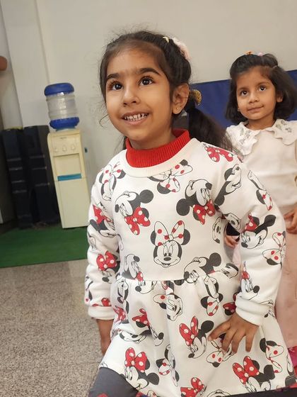 Two of our toddler stars, ready for their dance session. Themed outfits and a sense of community make our classes even more exciting for the kids.