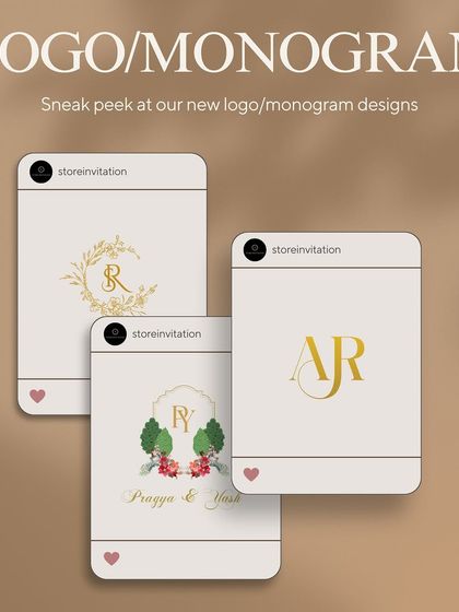 A showcase of different monogram styles I have created. Each one is unique, reflecting the couple's personality, from classic and elegant script to modern initials framed by floral or minimalist wreaths.