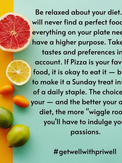 It's okay to be relaxed about your diet. Not every food needs to have a higher purpose. The better your overall diet, the more 'wiggle room' you have for your favourite treats like pizza.