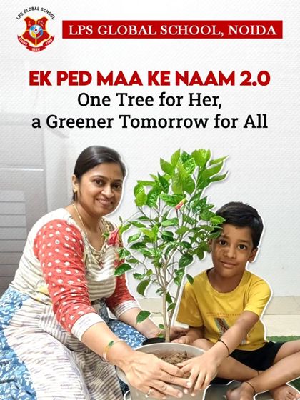 Our "Ek Ped Maa Ke Naam" campaign encourages families to plant a tree together, symbolizing love and a commitment to a greener future. This poster highlights the beautiful sentiment behind this environmental initiative.