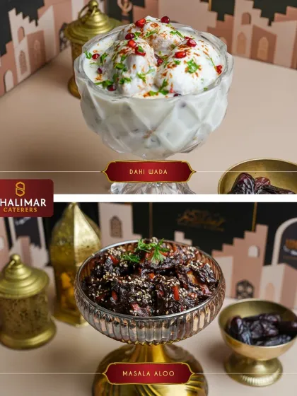 To cool you down after a day of fasting, our boxes include refreshing Dahi Wada topped with pomegranate and savory Masala Aloo, providing a perfect balance of flavors.