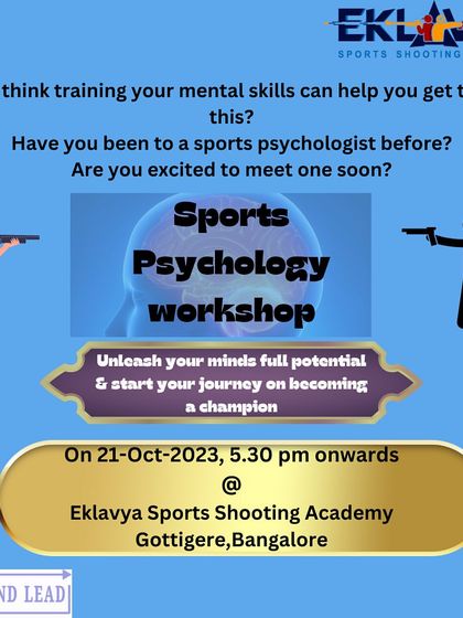 An announcement for our Sports Psychology workshop, inviting shooters to unleash their mind's full potential. Mental conditioning is a core part of our curriculum.